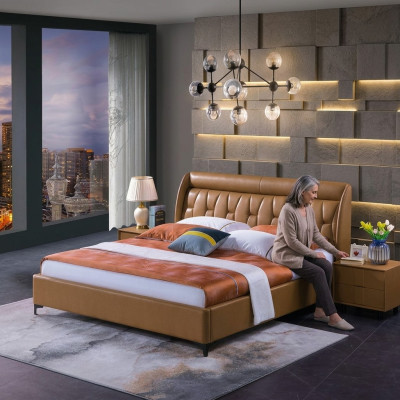 Luxe slaapkamer meubels bed 2x nachtkastje set bedden hotel meubels 3-delig. Wonen!