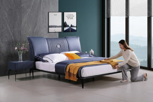 Bedbekleding Design Luxe Dubbele Hotelbedden. Huisslaapkamer Leer