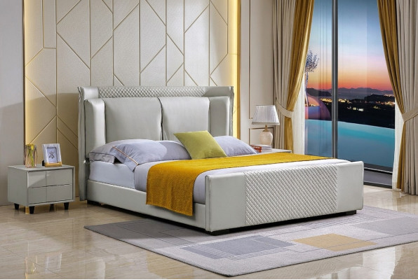 Bedroom set design furniture luxury beds 2x nightstand 3-piece bed frame.