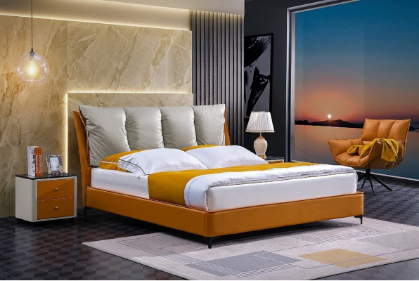 Luxe bed 3-delige set nachtkastje meubels slaapkamer luxe matras bedframe nieuw