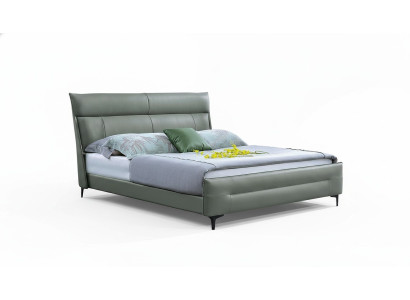 Compleet bed Groen leren bedden Luxe design Slaapkamer meubilair 180x200