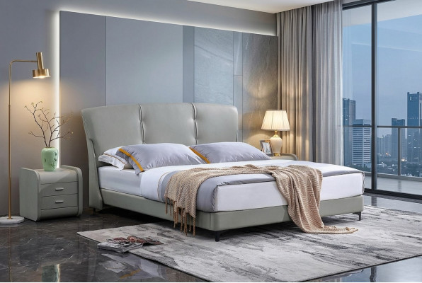 Tweepersoonsbed Slaapkamer Hotel Huwelijk Luxe Bed 2x Nachtkastje 3-delige set Bedden Nieuw