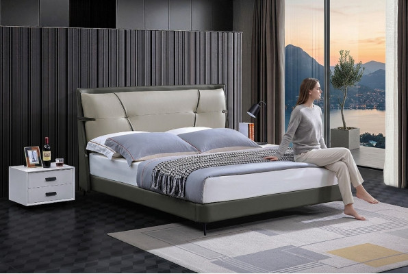 Luxe meubels bedden tweepersoonsbed slaapkamer dubbel bed beige hotelinrichting