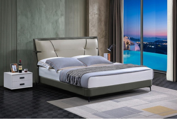 Luxe meubels bedden tweepersoonsbed slaapkamer dubbel bed beige hotelinrichting