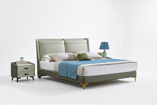 Tweepersoonsbed Luxe meubels Bedden Slaapkamer Dubbel Bed Beige Hotel