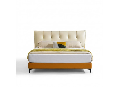 Luxe leren bed tweepersoons huwelijk gestoffeerd hotel compleet set nachtkastjes