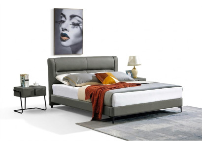 Tweepersoonsledikant leren bedden designer bed kunstleer gestoffeerde slaapkamer nieuw