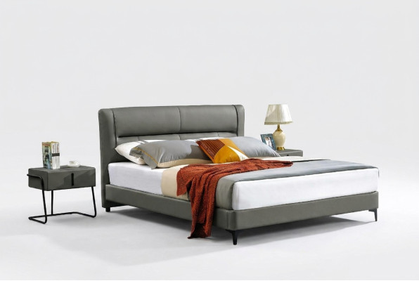 Lederen bed Compleet slaapkamer bed Nachtkastjes 3-delige set Hotel