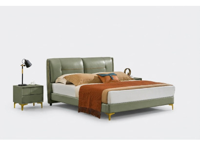Slaapkamer bed 3 nachtkastjes st. set Ontwerp Luxe Bedden Hout Tweepersoonsbed