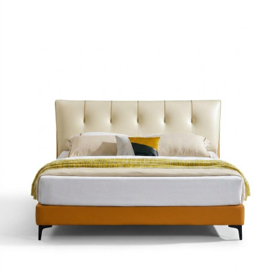 Lederen bed Bed Luxe Bedden Dubbel Huwelijk Bekleding Hotel Compleet Set