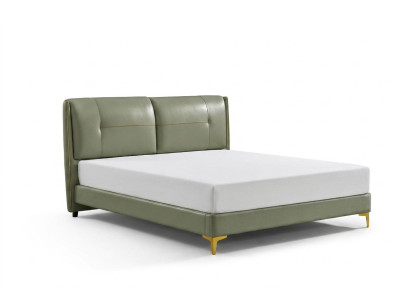 Leren bed gestoffeerd ontwerp luxe dubbel hotel slaapkamer bed ontwerp.