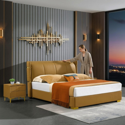 Slaapkamer Bed gestoffeerd bed Tweepersoonsbed Bedden Groot Design Luxe Tweepersoons