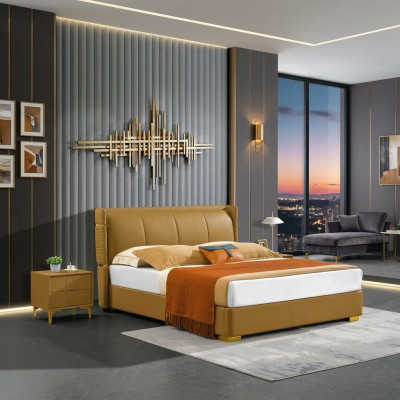 Slaapkamer Bed gestoffeerd bed Tweepersoonsbed Bedden Groot Design Luxe Tweepersoons