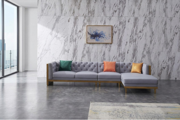 Woonlandschap hoekbank L-vorm bank stoel bekleding set suite bank luxe meubelen