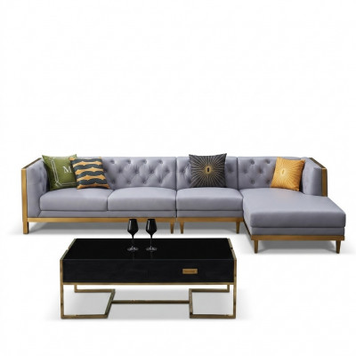 Hoekbank Bank Bank Leren bank Woonlandschap Luxe Meubels L-vormige