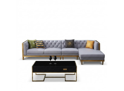 Hoekbank Bank Bank Leren bank Woonlandschap Luxe Meubels L-vormige