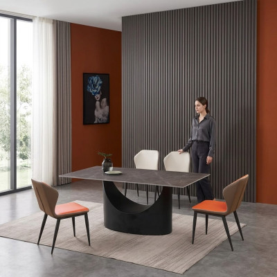 Ontwerp Eettafel 4 Stoelen Set Meubilair Kamer Groep 5 delig. Tafels Marmer