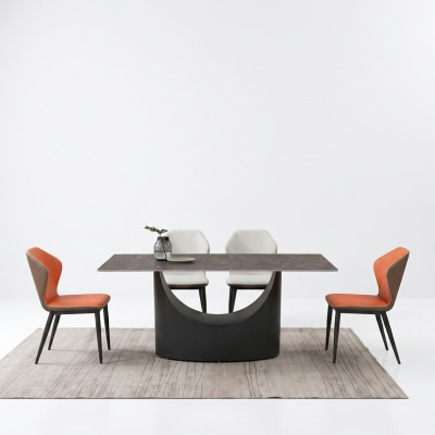 Hoogwaardige tafel Luxe tafels Eetkamer meubelen Kolomvoet Steenoptiek