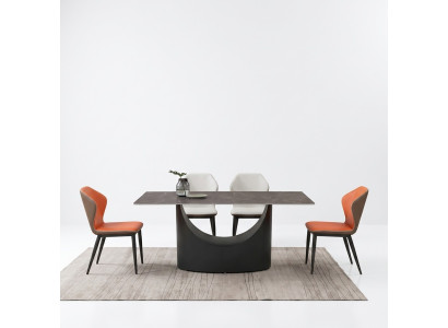 Hoogwaardige tafel Luxe tafels Eetkamer meubelen Kolomvoet Steenoptiek