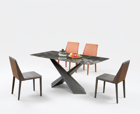Luxe tafel kolomtafels eetkamer groep 5-delig set garnituur armstoel
