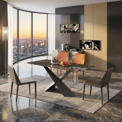 x Beine Säulen Tisch Esstische 180x90 Luxus Designermöbel Marmor