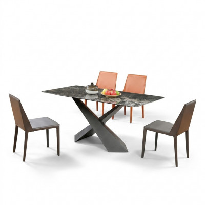 x Beine Säulen Tisch Esstische 180x90 Luxus Designermöbel Marmor