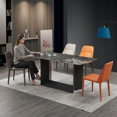 Hoogwaardige tafel Luxe tafels Eetkamer meubels Kolomvoet marmer