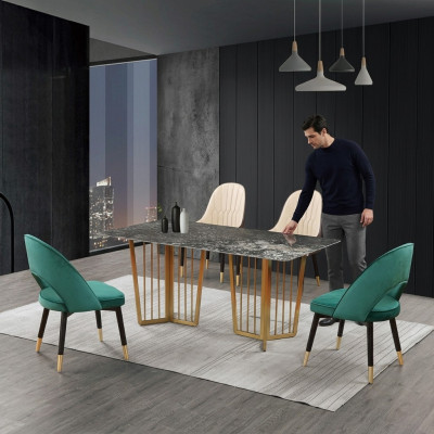 Compleet set eettafel, 4 stoelen, eetkamer eetgroep tafel.