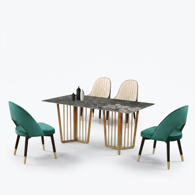 Compleet set eettafel, 4 stoelen, eetkamer eetgroep tafel.