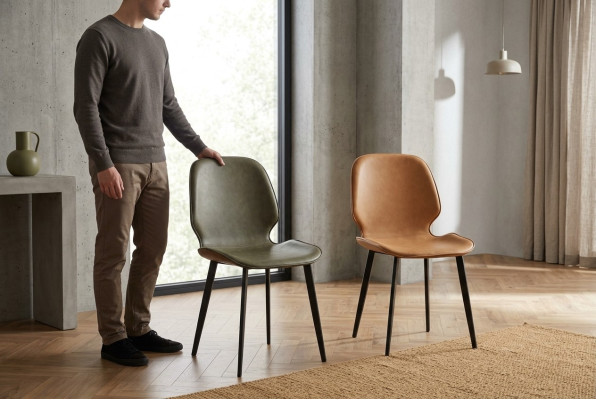 Fauteuil Stoel 1x Eetkamer Lounge Zitkamer stoel Gestoffeerde stoel Decor Kunstleer TV
