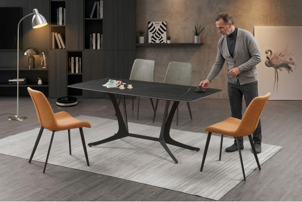Eetkamer Luxe Tafel Zuilen Tafelgroep 5-delig Set Garnituur Armstoel