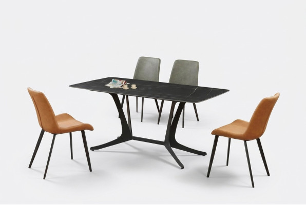 Eetkamer Luxe Tafel Zuilen Tafelgroep 5-delig Set Garnituur Armstoel