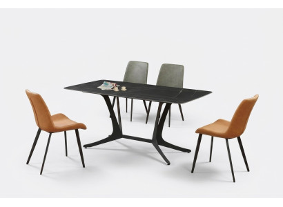 Eetkamer Luxe Tafel Zuilen Tafelgroep 5-delig Set Garnituur Armstoel