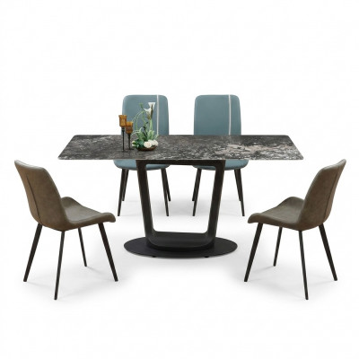 Luxe meubel ontwerp eetkamer set eetset stoelen tafelgroep