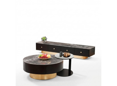 Stel 2x salontafel koffietafel decoratie bijzettafel ontwerp woonkamertafel