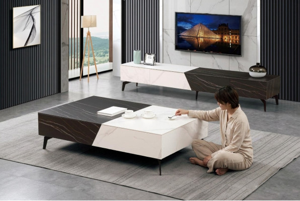 Salontafel dressoir 2-delig Woonkamer meubels Tafel Tv-meubel Wandkasten Commode