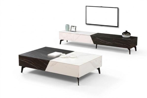 Salontafel dressoir 2-delig Woonkamer meubels Tafel Tv-meubel Wandkasten Commode