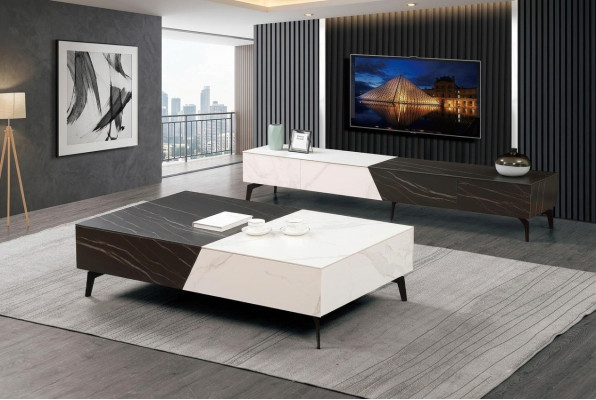 Houten tafel Tafel Salontafel Bijzettafel Bank Design Woonkamer Hoogglans 130x80
