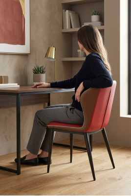 Stoel 1x luxe design gestoffeerde designstoelen zitten leunen kantoor eetkamer hout nieuw.