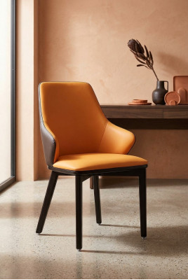 Eetkamer 1x Stoel Set Zit Echt Stoelen Bekleding Rugleuning Ontwerper Houten Stoel