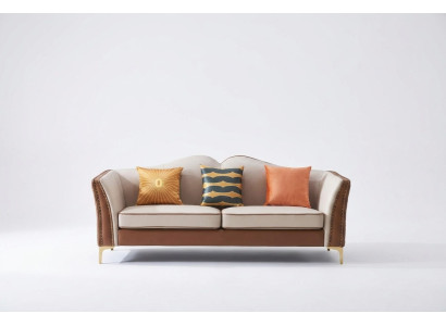 Sofa driezitsbank Klassieke Nieuwe Bekleding 3-zitsleren bank Decoratieve banken