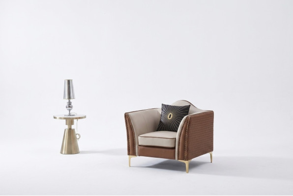 Fauteuil Club Lounge Designer Armleuning Stoel Gestoffeerde Bank 1-zits Bank Nieuw