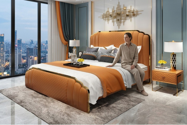 Bed bekleding ontwerp luxe hotel dubbele bedden slaapkamer voor koppels 180x200cm.