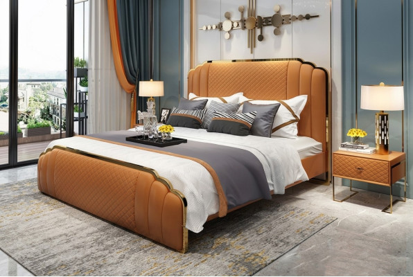 Bed bekleding ontwerp luxe hotel dubbele bedden slaapkamer voor koppels 180x200cm.