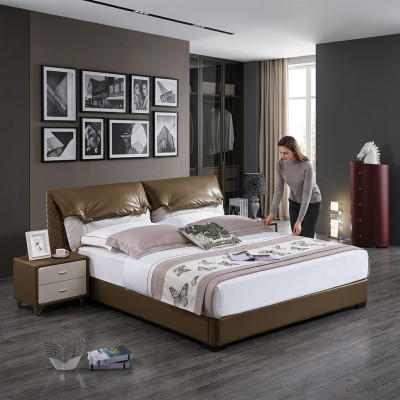 Klassieke 3-delige slaapkamer set Klassiek bed + nachtkastje Tweepersoonsbed Nieuw