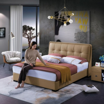 Ontwerp slaapkamer 3-delige set Bed 2x nachtkastje Klassiek luxe beddenset meubels