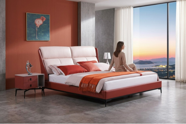 Klassieke slaapkamerset met bed, 2 nachtkastjes en commode 3-delige set, bed zwart.