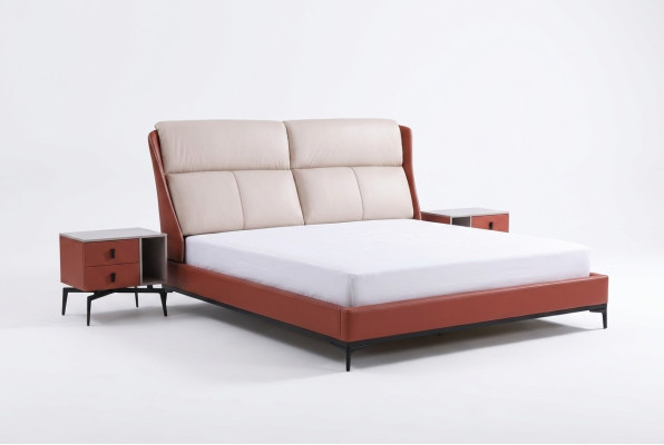 Klassieke slaapkamerset met bed, 2 nachtkastjes en commode 3-delige set, bed zwart.