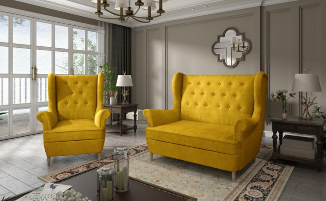 Grijze stoffen Chesterfield bankstel 2+1 zits bank bank gestoffeerd met fluweel