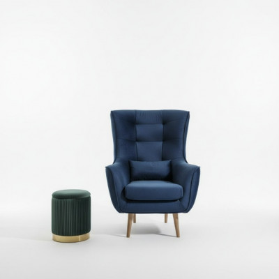 Fauteuil Club Lounge Ontwerper Leuning Stoel Gestoffeerde Bank 1-Zitter Nieuwe Stoffering
